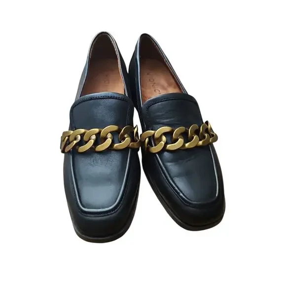 Vionic Mizelle Black Women's loafers gold chain detail sz 6 SH268 - Picture 5 of 7